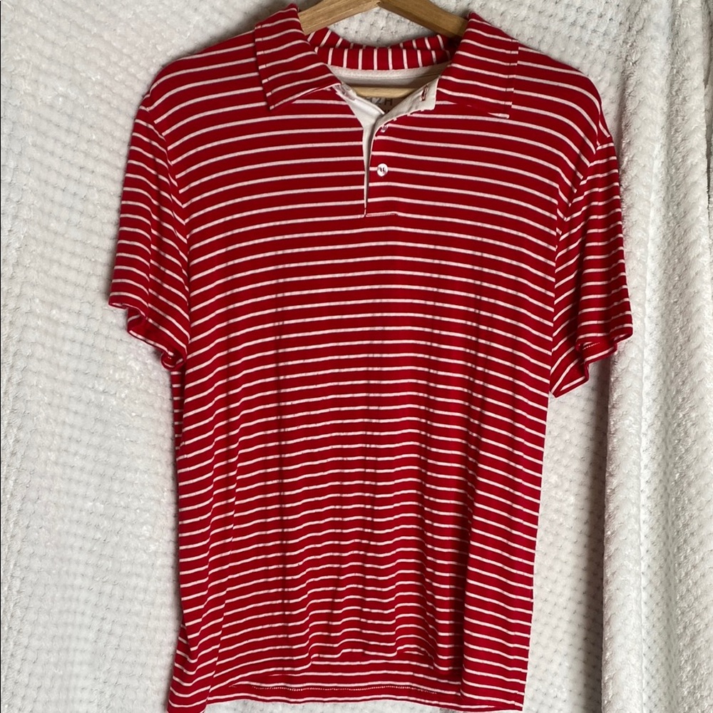 H2H lifestyle apparel Soft Knit Red Striped Polo Shirt